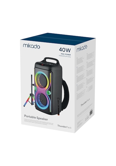 Mikado Md-66bt Thunderbag 40w 3600mah Çanta Taşıma Özellikli Usb/bt/tf/tws Rgb Işıklı Kablosuz Mikrofonlu Hoparlör