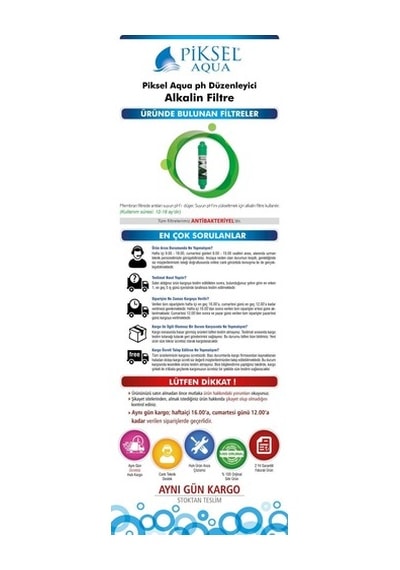 Piksel Aqua Alkalin PH Yükseltici Filtre