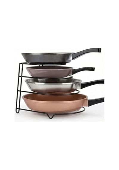 4 Katlı Metal Tava Rafı, Mutfak Organizeri İçin Pratik Çözüm 19 x 7 CM