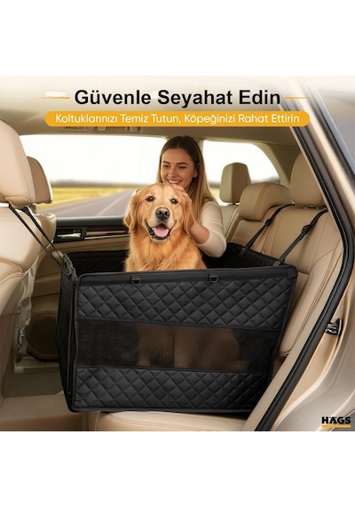 Büyük Ve Orta Köpekler İçin Araba Köpek Hamağı, Evcil Hayvan Araç İçi Hamağı, Köpek Taşıma Çantası, Su Geçirmez Kumaş, Katlanabilir Evcil Hayvan Araba Koltuğu - Gri