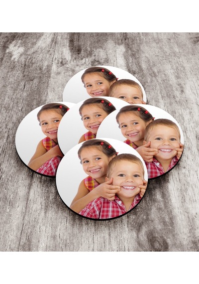 Bk Gift Kişiye Özel Fotoğraflı Ahşap Rozet 5 Adet