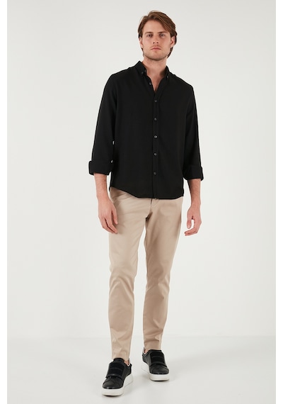 Buratti Regular Fit Uzun Kollu Düğmeli Yaka Erkek Gömlek Cf25S116777 Siyah