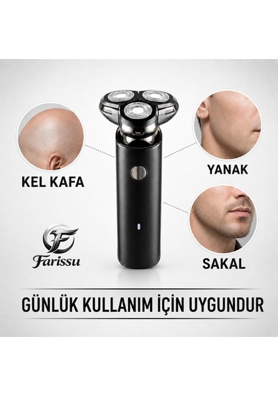 Rq-1880 Döner Başlıklı Islak Kuru Şarjlı Tıraş Makinesi Sinekkaydı Saç, Sakal Ve Yanak Tıraş Aleti