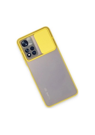 Newface Xiaomi Redmi Note 11t Kılıf Palm Buzlu Kamera Sürgülü Silikon Semeglbl - 13 - Sarı