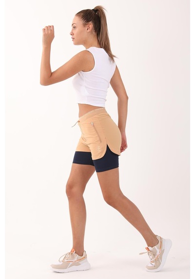 Maraton Active Regular Kadın Training Koyu Bej Şort 21190-koyu Bej