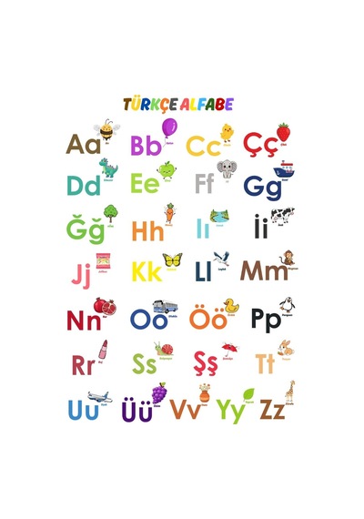 Besay Okul Öncesi Türkçe Eğitim Poster Seti 12'li A4 Çerçevesiz