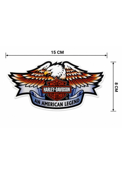 Harley-davidson Kartal Desenli Sticker 15 X 8 Cm Motor Dekoratif Çıkartma 0