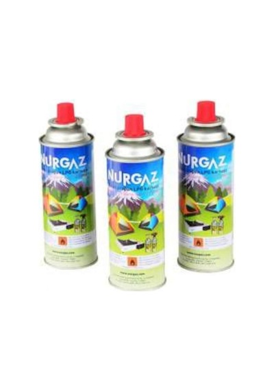 Nurgaz 220 Gr Mini Gaz Yedek Kartuş Kamp Gazı 3 Adet Çok Renkli