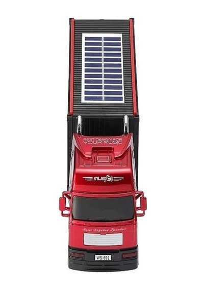 Bluetooth Hoparlör Kırmızı Renk Güneş Enerjili Kamyon Tır Araba Tasarım 10 Watt Tws Fm Radyo