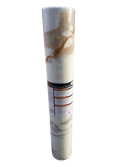60cmx300cm Tek Parça Yapışkanlı Rulo Mermer Desenli Duvar Paneli Kağıdı Silinebilir Cf-1001-nexo Kahverengi - Krem