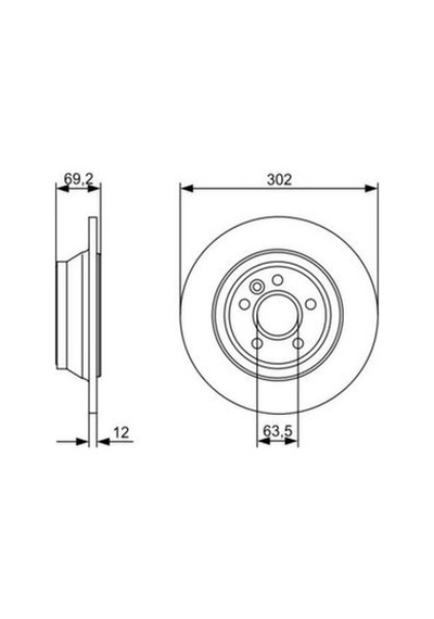 Volvo S80 2.0 D3 2010-2014 Bosch Arka Disk 302mm 2 Adet