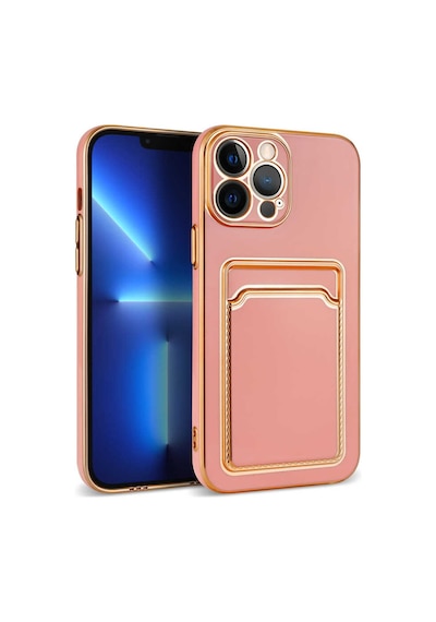 Zore İphone 12 Pro Max Uyumlu Ogaa Bark Kartlıklı Kılıf-rose Gold