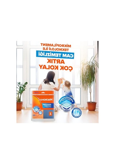 Mikrofiber Cam Bezi Seti, 2 Adet, Leke Tutmayan Ve Yüksek Emicilik Özelliği İle Açık Indigo