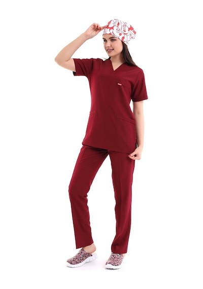 Zarf Yaka Kadın Takım - 19 Bordo-5864-19 Bordo
