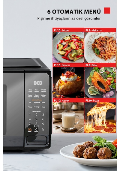 Toshiba MM2-EM20PF MB 20 L Dokunmatik Ekran Siyah Mikrodalga Fırın