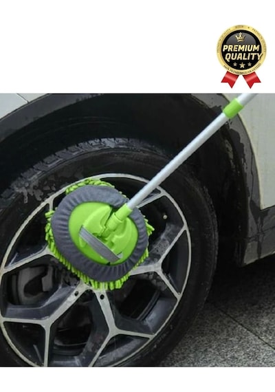 Çok Fonksiyonlu 180 Derece Dönen Mikrofiber Mop Çizmez Araba Otomobil Yıkama Uzun Sopalı Fırça Seti