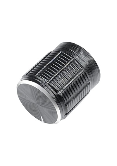 Alüminyum Pot Başlığı 6mm Tırtıklı Mil  6mm Siyah Metal Potansiyo