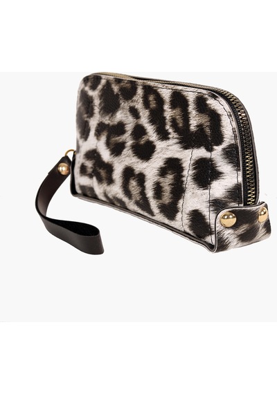 Bagmolly Mini El Çantası Beyaz Leopar Desenli Cüzdan