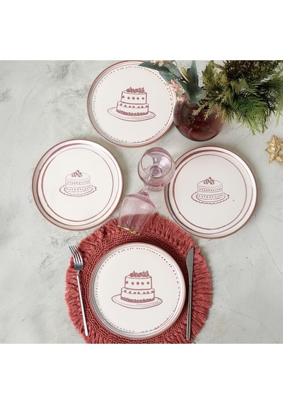 Pink Cake Nordic Pasta Tabağı 22 Cm 4 Adet 22965-66 Çok Renkli