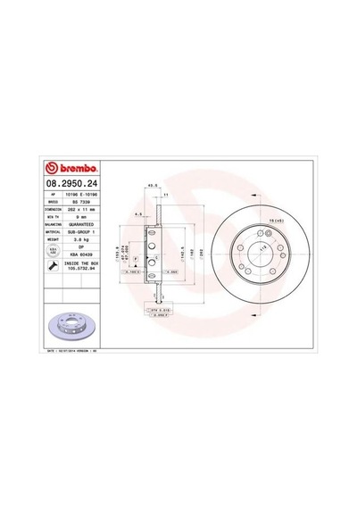 Brembo 08295024 Fren Diski Ön Mercedes 190 W201 85 93 561330jc