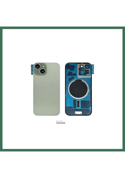 En-cag Apple Uyumlu iPhone 15 Uyumlu Arka Pil Kapağı Full Nfc Li Lensli- Cam Bss Çok Renkli