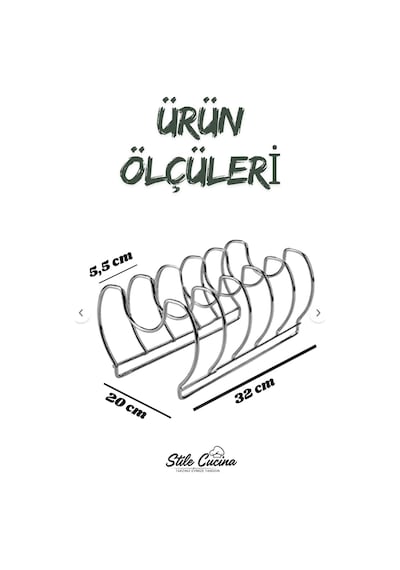 Stile Cucina Tava Ve Tencere Kapağı Düzenleyici, Mutfak Dolabı Organizeri, 300 X 150 X 130 Mm