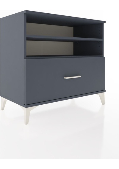 Hyperion Şifonyer 2 Raflı Tek Çekmeceli 88x44x80 Antrasit-ant... Antrasit