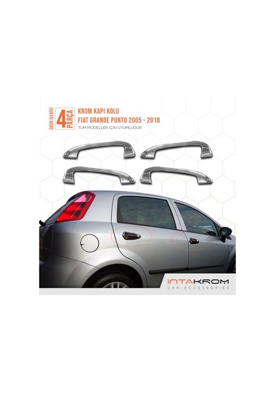 intakrom Fiat Grande Punto Krom Kapı Kolu Dış 4 Parça 2005 Üzeri