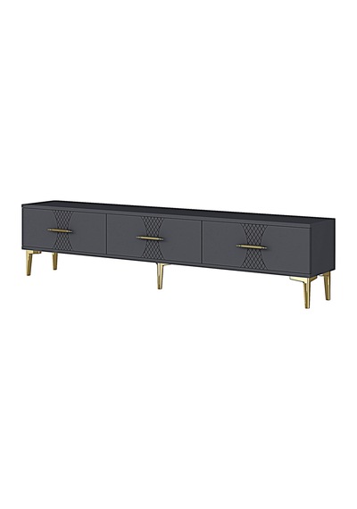 Tsa1832btg Slim Tv Stand, Tv Sehpası Beyaz-traverten-gold 180cm