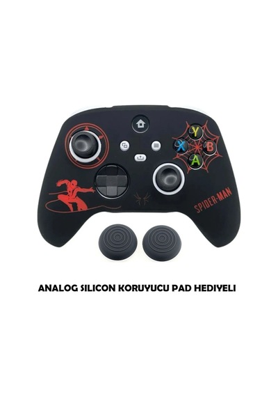 Xbox Series S/seris X 9.nesil Uyumlu Desenli Oyuncu Kolu Silikon Kılıf +analog Silikon Spıder-man