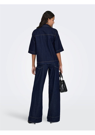 Only Onlbelle S/s Shırt Dnm Gua Noos Kadın Mavi Gömlek - 15347084