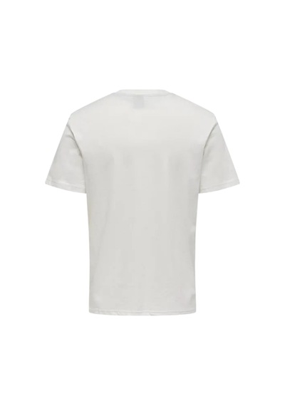 Only Bisiklet Yaka Baskılı Erkek T-shirt 22025304 Beyaz
