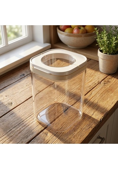 Vakum Kapaklı Kare Cam Erzak Kavanozu - Hava Almaz Şeffaf Mutfak Düzenleyici Bakliyat Ve Baharat Saklama Kabı Akrilik Değildir - 600ml / 900ml / 1200ml Seçenekli 900ml