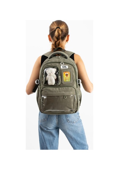 Ventis Maskotlu Unisex Okul Çantası Lise Ortaokul Sırt Çantası 43 30 Cm Çok Cepli Vnt9-a Yeşil