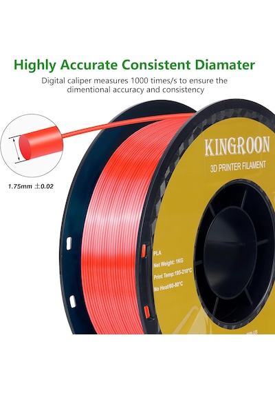 Kingroon Pla Silk Kırmızı Filament - 1kg