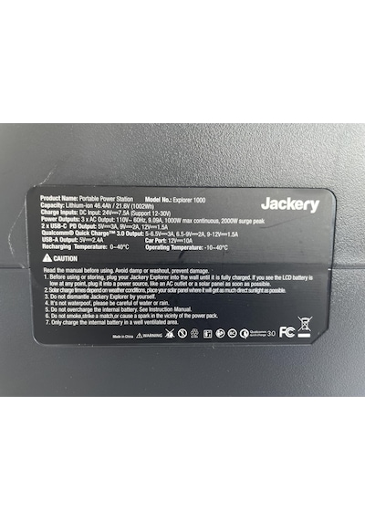 Jackery Explorer 1000 Taşınabilir Güç Kaynağı Kutusuz