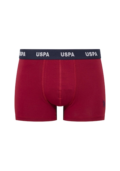 U.S. Polo Assn. Erkek Gri Melanj-Bordo-Baskılı 3 Lü Boxer-Gri Melanj-Bordo-Baskılı Gri Melanj - Bordo