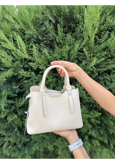 Just Polo Kadın Orta Boy Ayarlanabilir Askılı Lüks El & Omuz Çantası Shoulder Bag Ebat : 28 X 20 Cm Krem 30378871
