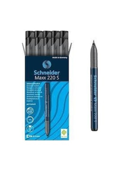 Schneider Asetat Kalemi Permanent S Seri 0.4 MM Siyah 220 - 10 Adet Siyah