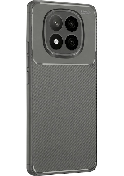Xiaomi Redmi Note 14 Pro Plus Kılıf Auto Focus Karbon Kapak - Gri Düz Renkli