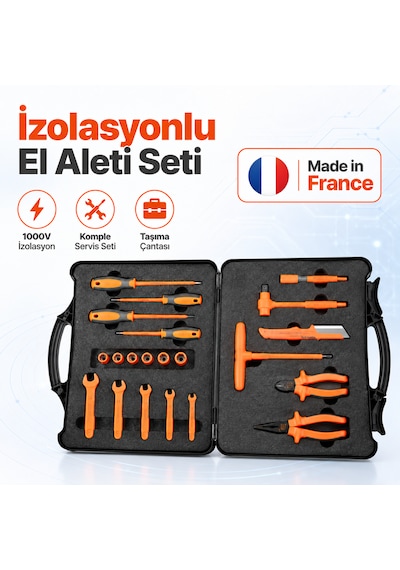 Elektrikli & Hibrit Araç Servisleri İçin 21 Parça 1000v İzolasyonlu El Aleti Seti
