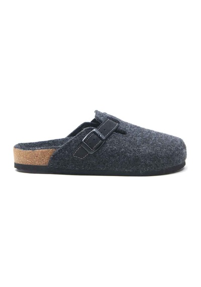 Comfortfusse Capri-w - Erkek Ortopedik Yün Keçe Sabo Ev Terliği Koyu Gri Yün