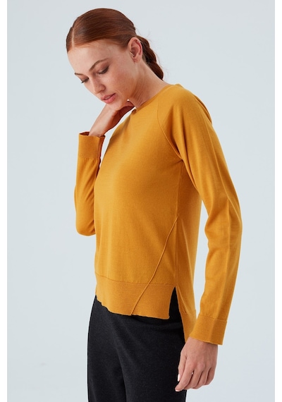 Peraluna Vanessa Pullover Merino Yünlü Yanları Yırtmaçlı Ince Kadın Triko Kazak Sarı-sarı Sarı Peraluna Vanessa Pullover Merino Yünlü Yanları Yırtmaçlı Ince Kadın Triko Kazak Sarı-sarı Sarı