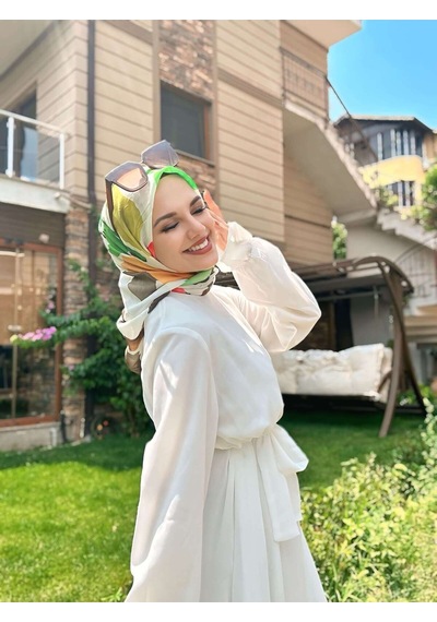 Moda Kaşmir Palet Desen Bambu Eşarp Haki