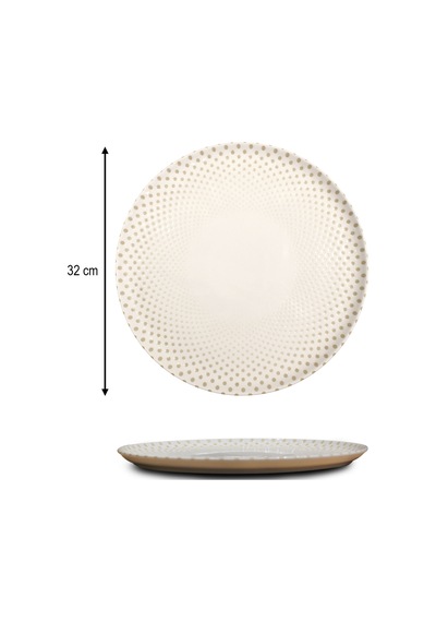 6'lı Valencia Servis Tabağı Pizza 32cm Dijital Punto Rinart Krem