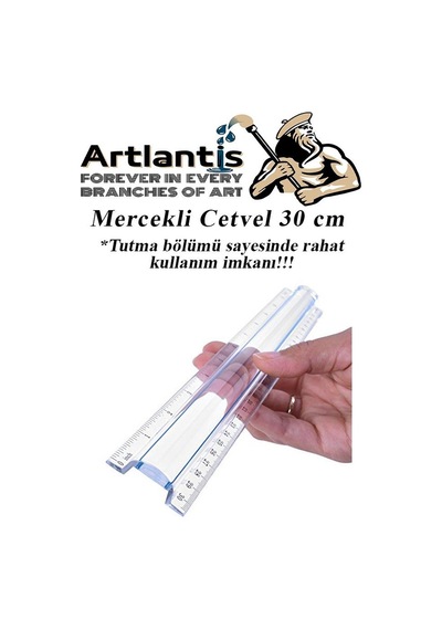 Cetvel Mercekli Plastik Şeffaf 1 Adet Okul Sınıf Öğrenci Büyüteçli Tutumu Kolay Cetvel 30 CM Şeffaf