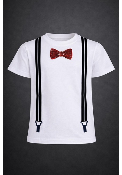 Dıgıl Kids Baskılı Gösteri Çocuk T-shirt Beyaz - Kırmızı