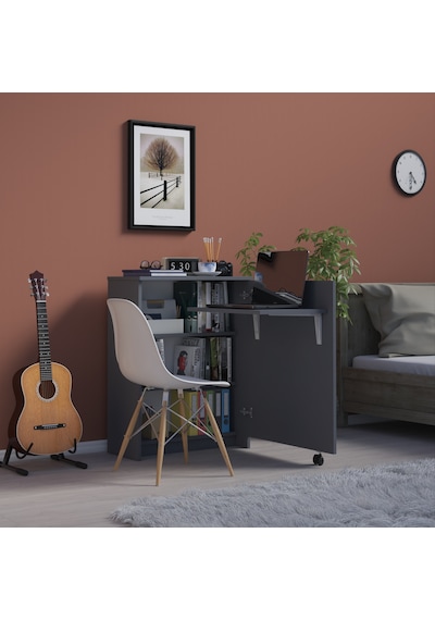 Asra Trend Fonksiyonel Kitaplık MD002 %100 MDF Katlanır Çalışma Masası Antrasit Asra Trend Fonksiyonel Kitaplık MD002 %100 MDF Katlanır Çalışma Masası Antrasit