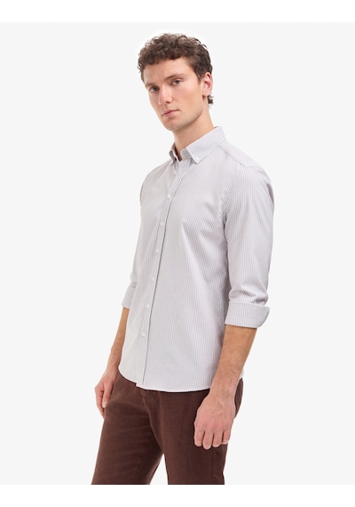 Pierre Cardin Erkek Koyu Kahverengi Gömlek Desenli 50320860-vr084