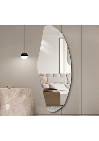 Parıltı Ayna Salon Aynası Duvar Aynası Gümüş